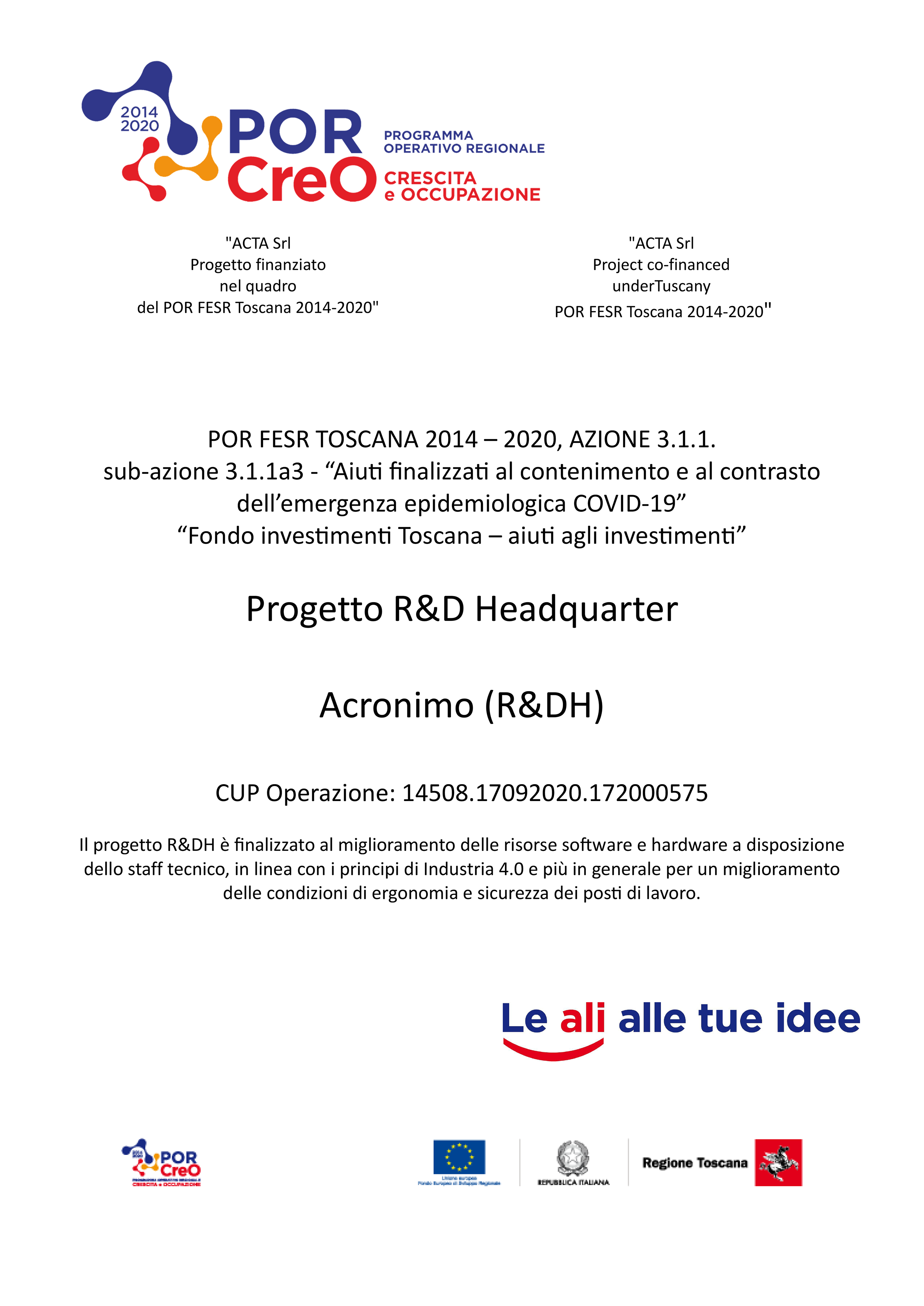 Completion of the report of the  “R&D Headquarter” project